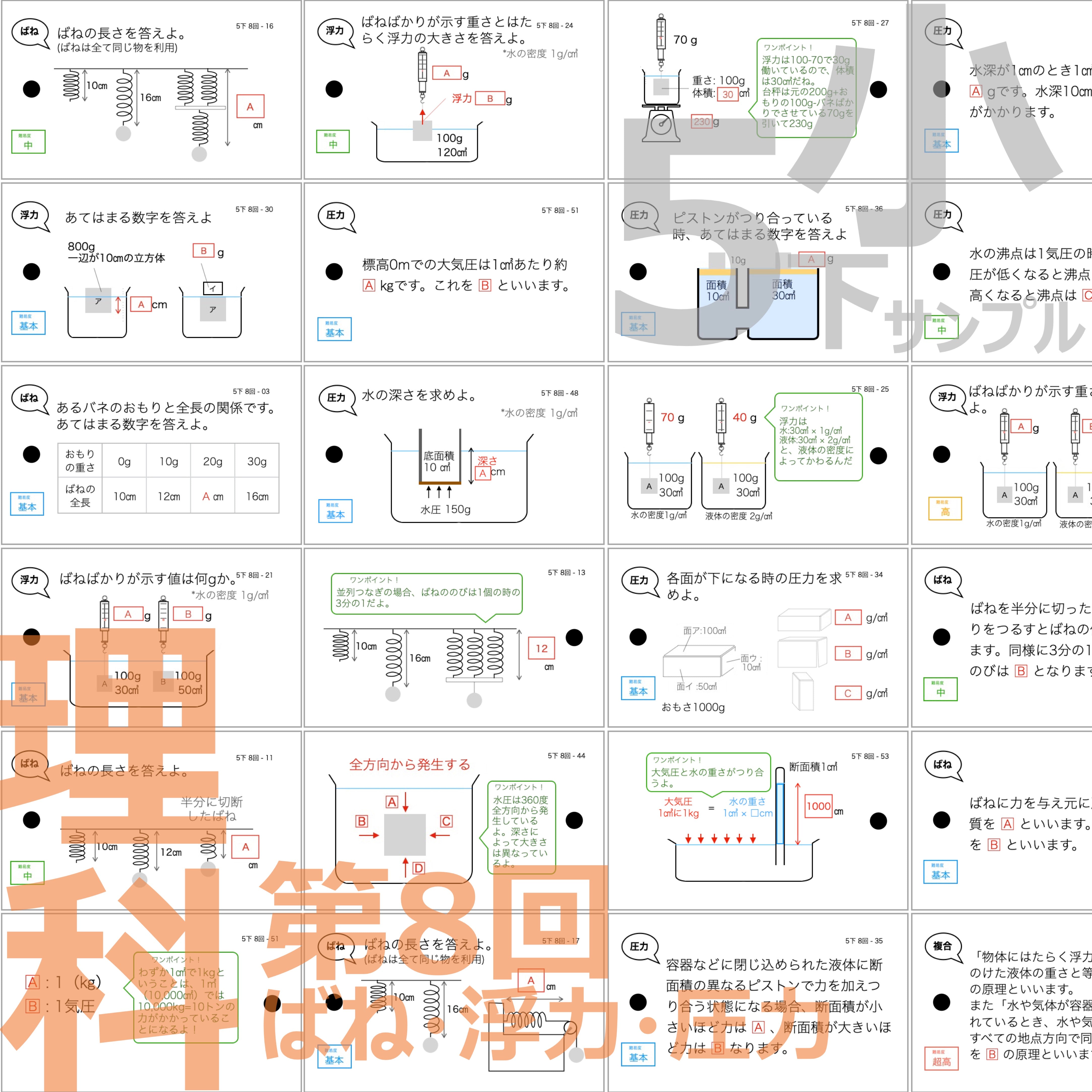 中学受験 暗記カード）5年下 全セット 社会・理科 1-18回 – TT1
