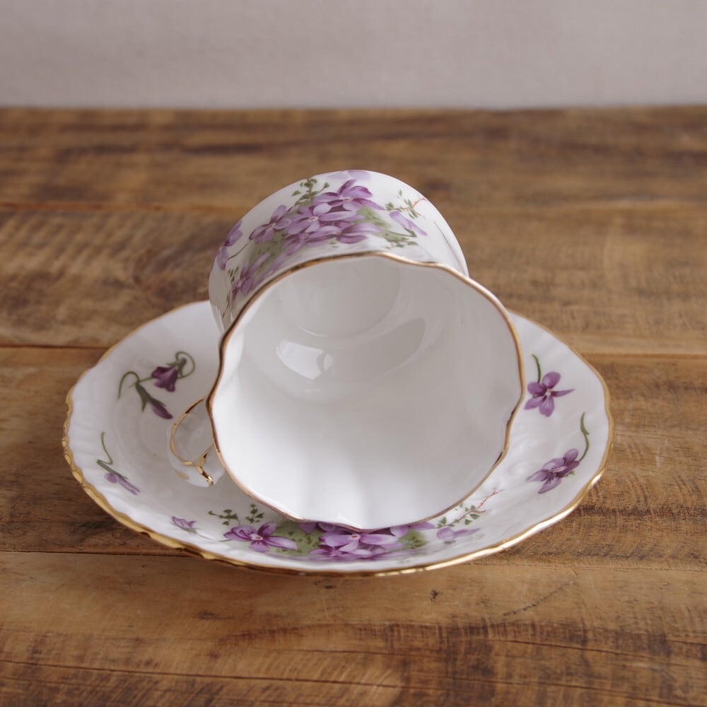 ハマースレイ ヴィクトリアンバイオレット すみれ花柄 コーヒーカップ