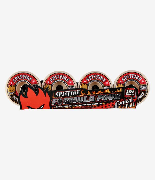 Shop Spitfire Formula Four Conical Full Wheels (natural red) 58mm