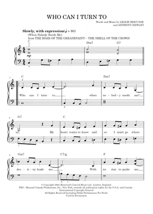 Play Official version of Who Can I Turn To (When Nobody Needs Me