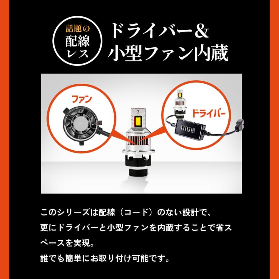 HID屋 LED ヘッドライト コードレス 配線なし D4S D2S D4R D2R DS