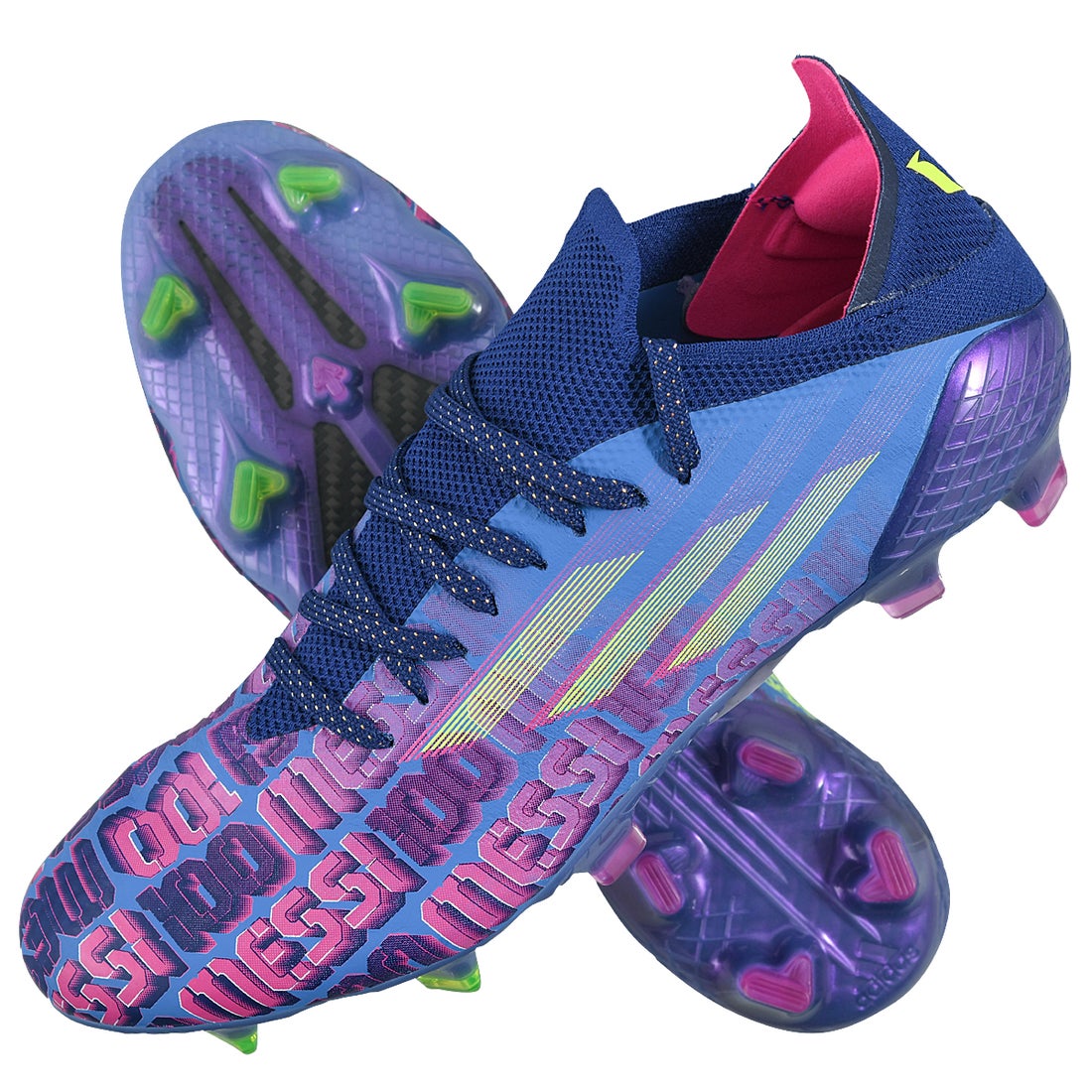 adidas アディダス エックススピードフロー メッシ.1FG(ブルー×ピンク