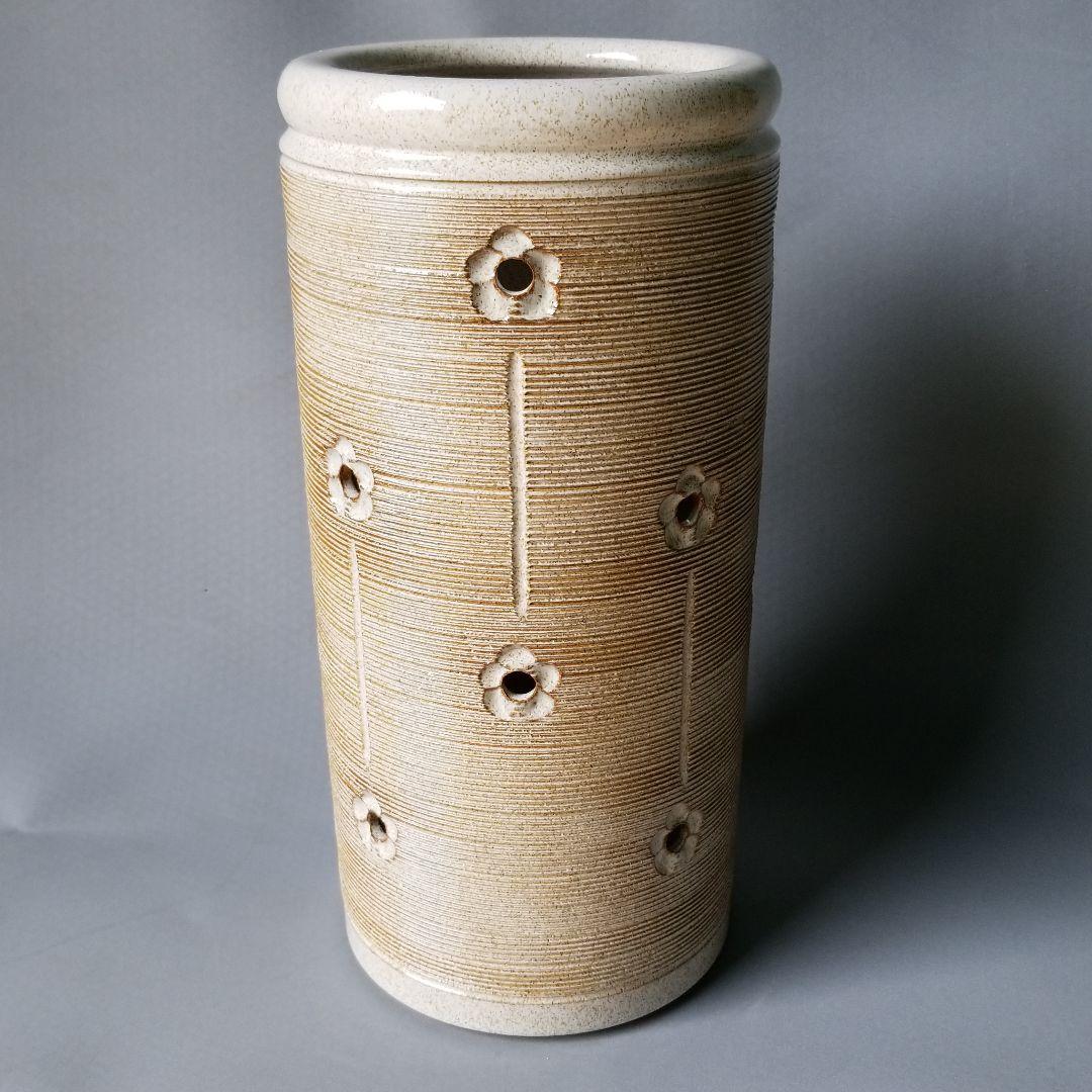 信楽焼傘立て  白花小紋 高さ４７cm 傘立て 陶器 おしゃれ 信楽焼 かさたて 和風 傘入れ モダン 白 玄関