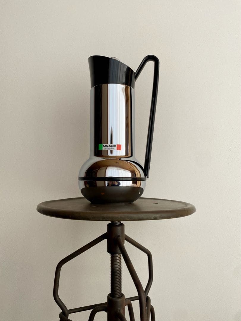 ❶ JAPAN ビンテージ アンティーク ポット 魔法瓶 銀 シルバー 五世製作所 レトロシルバーポット ペリカンポット セット